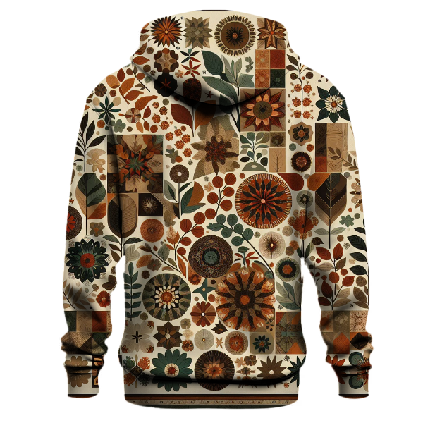 Earthy Floral Patchwork Hoodie