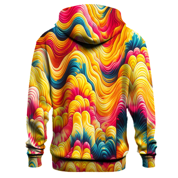 Tropical Sunset Waves Tie-Dye Hoodie
