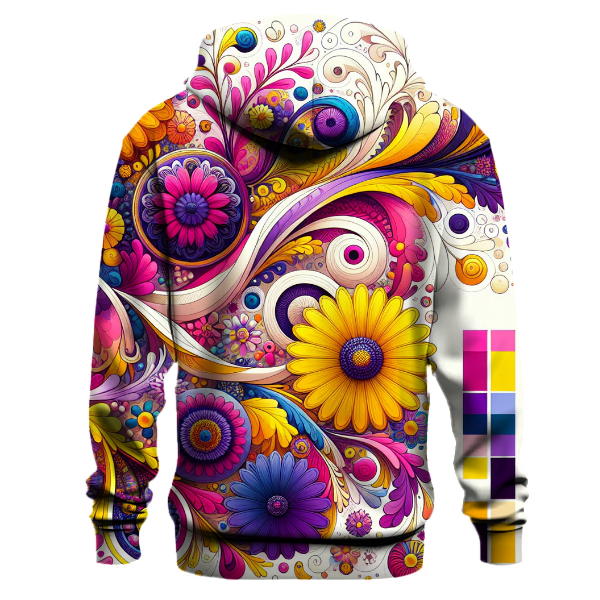 Peaceful Groovy Floral Hoodie