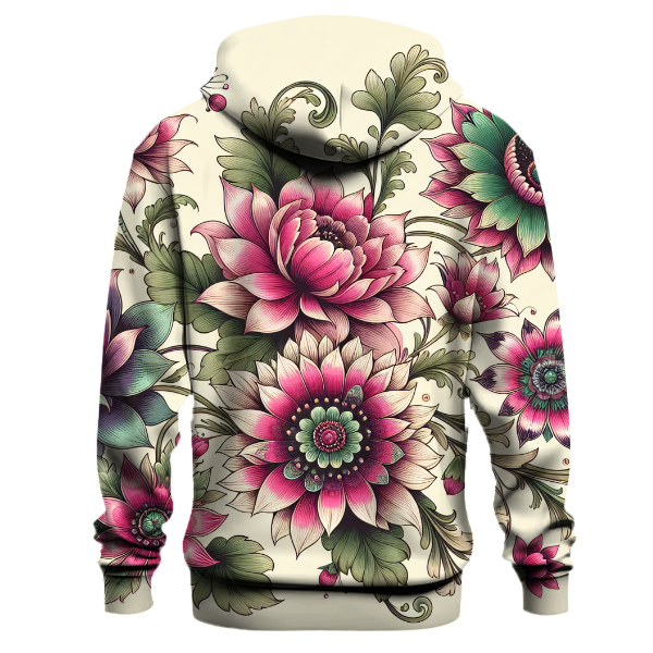 Vintage Floral Canvas Hoodie
