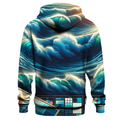 Artistic Ocean Waves Hoodie