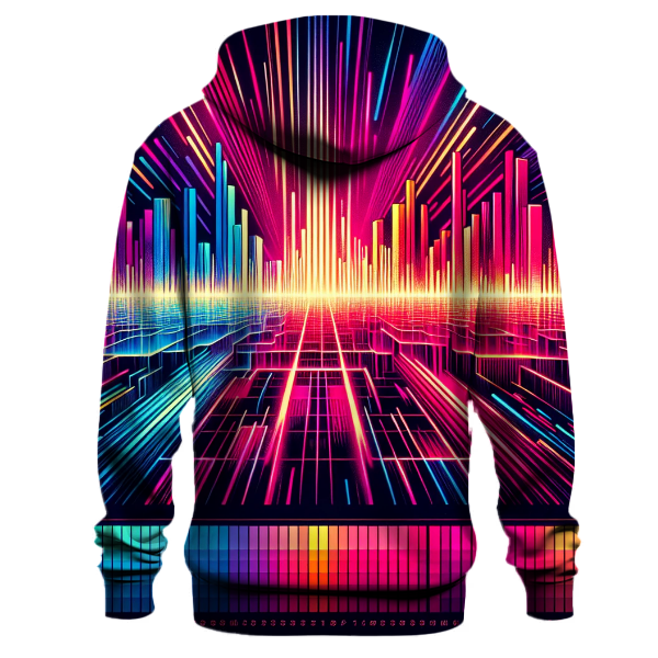 Electric Synthwave Stripes Hoodie