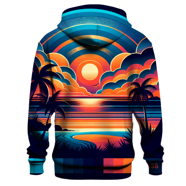 Sunset Waves and Palm Trees Hoodie