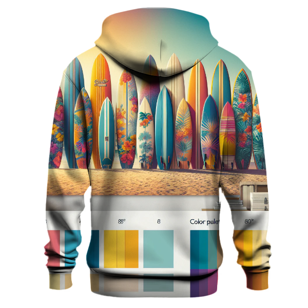 Retro Surfboard Collage Hoodie