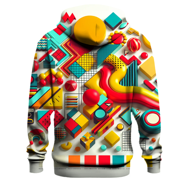 Funky 80s Geometric Fusion Hoodie
