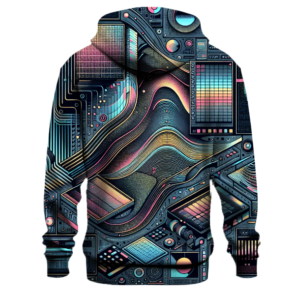 Digital Wave Splash Hoodie