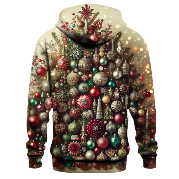 Retro Christmas Tree Collage Hoodie
