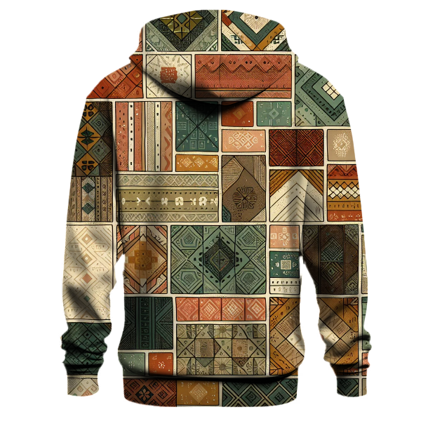 Earthy Mosaic Patchwork Hoodie
