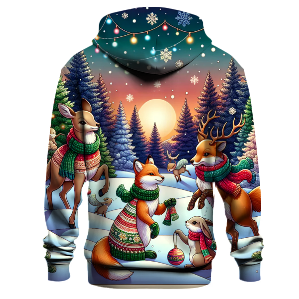 Snowy Woodland Animals Hoodie
