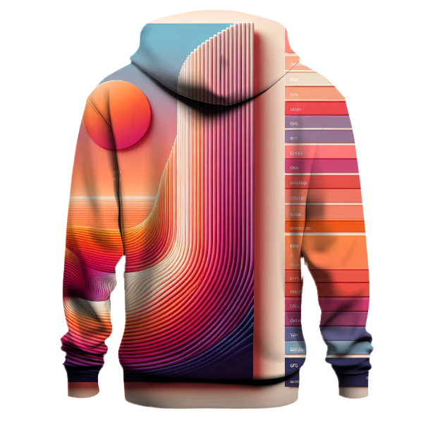 Sunset Coral Wave Gradient Hoodie