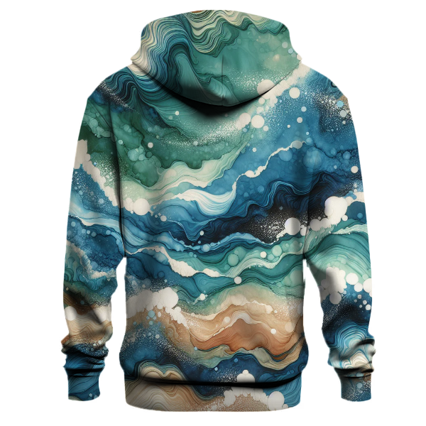 Oceanic Wave Tie-Dye Hoodie