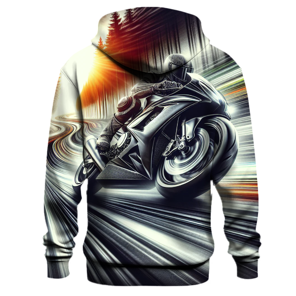 Motorcycle Motif Hoodie