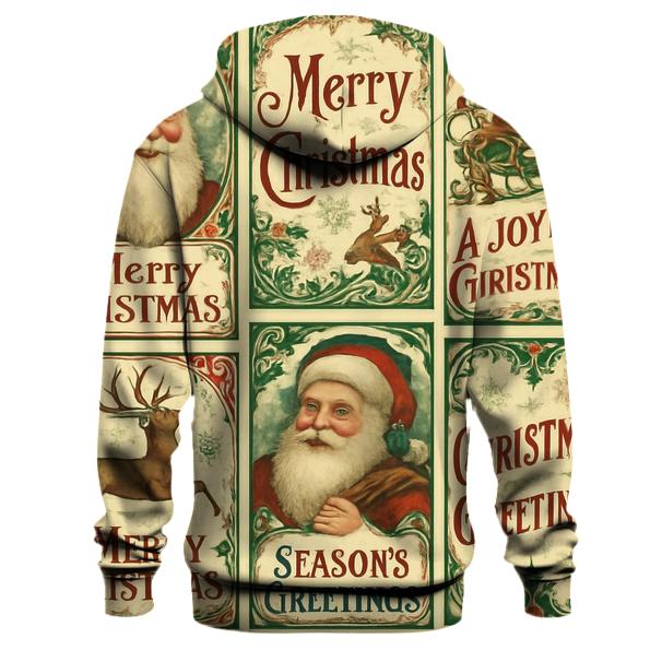 Vintage Christmas Card Collage Hoodie