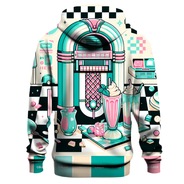 Funky 80s Diner Delight Hoodie