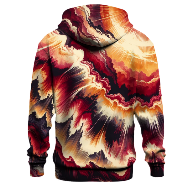Crimson Cascade Tie-dye Hoodie