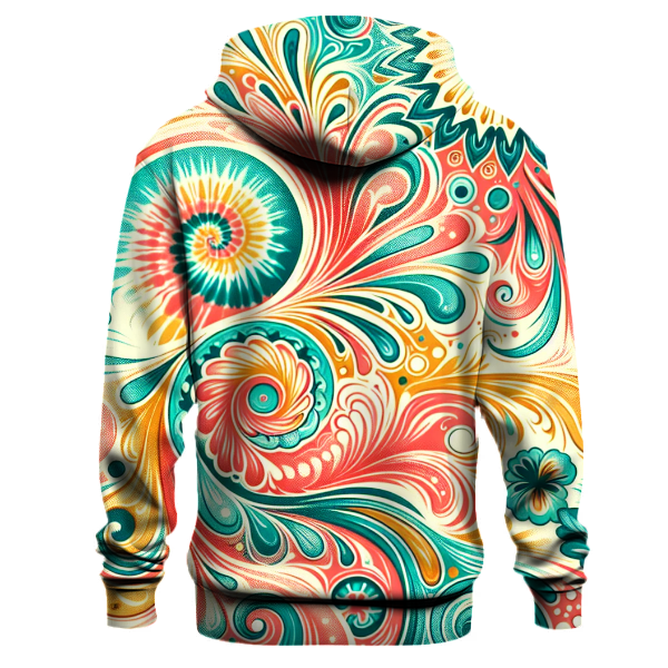 Coral Dreamscape Tie-Dye Hoodie