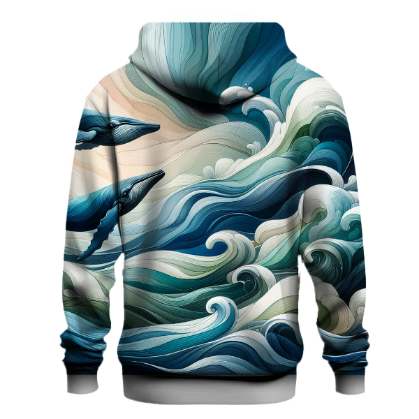 Ocean Waves and Whales Hoodie