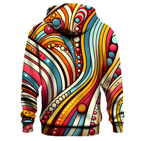 Groovy Stripes and Dots Design Hoodie