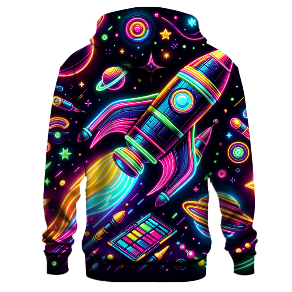 Funky 80s Space Voyage Hoodie