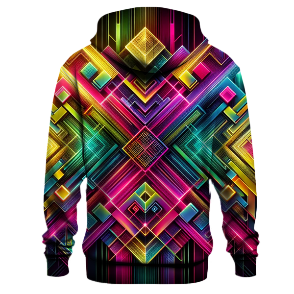 Neon Grid Burst Hoodie