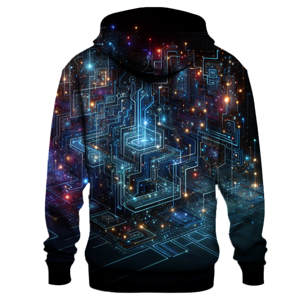 Futuristic Neon Circuit Hoodie