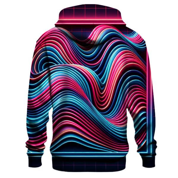 Neon Wave Design Hoodie