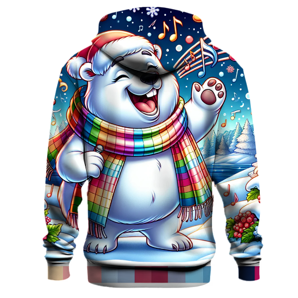 Singing Christmas Carols Polar Bear Hoodie