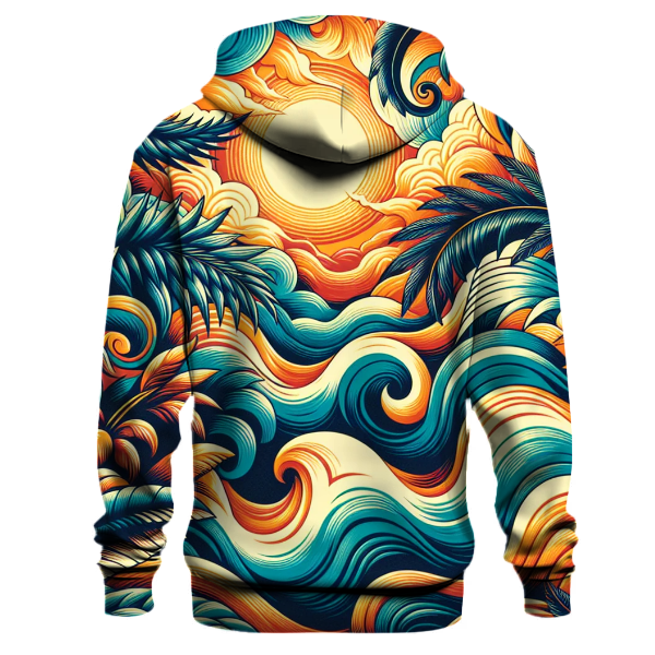Sunset Palm Leaves Hoodie