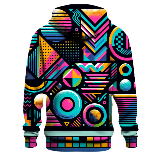 Bold Neon Geometric Shapes Hoodie