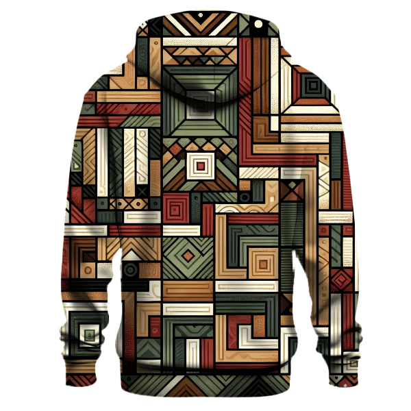 Earthy Tones Patchwork Hoodie