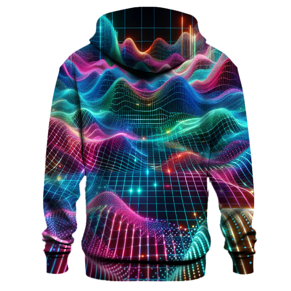 Neon Grid Waves Hoodie