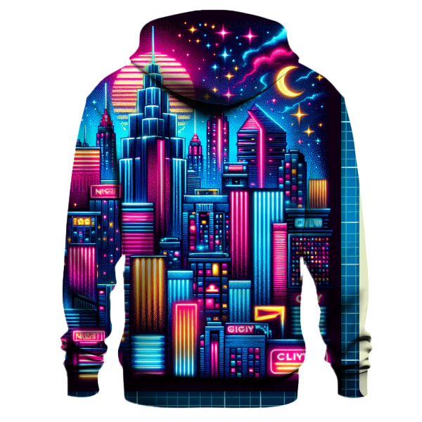 Neon Dreams Cityscape Hoodie