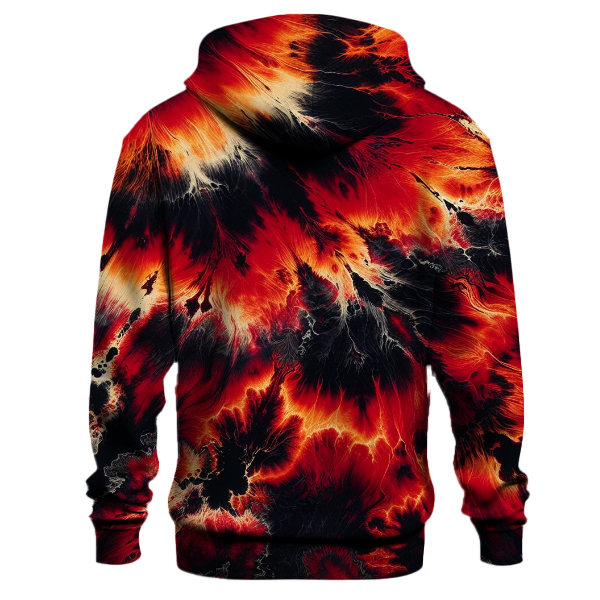Crimson Lava Flow Tie-Dye Hoodie