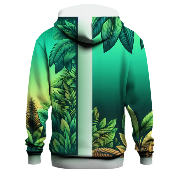 Lush Tropical Leaves Gradient Hoodie