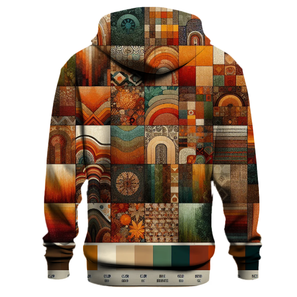 Eclectic Patchwork Design Hoodie