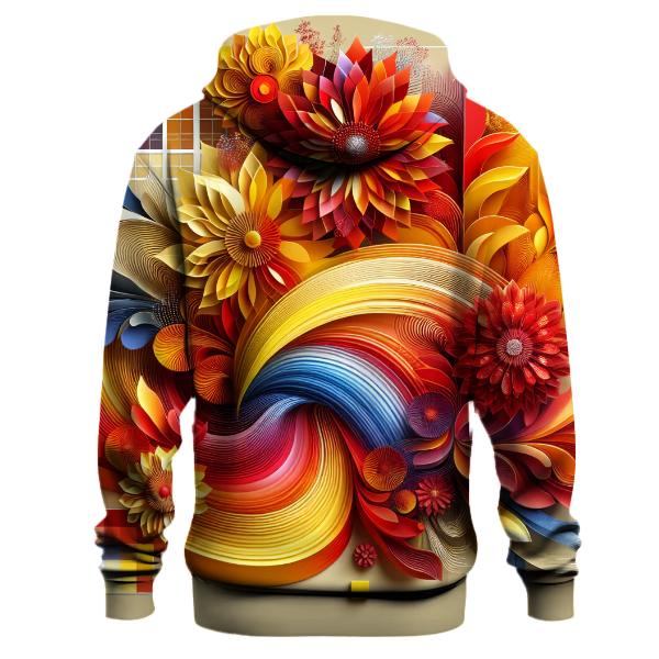 Fiery Blossom Burst Hoodie