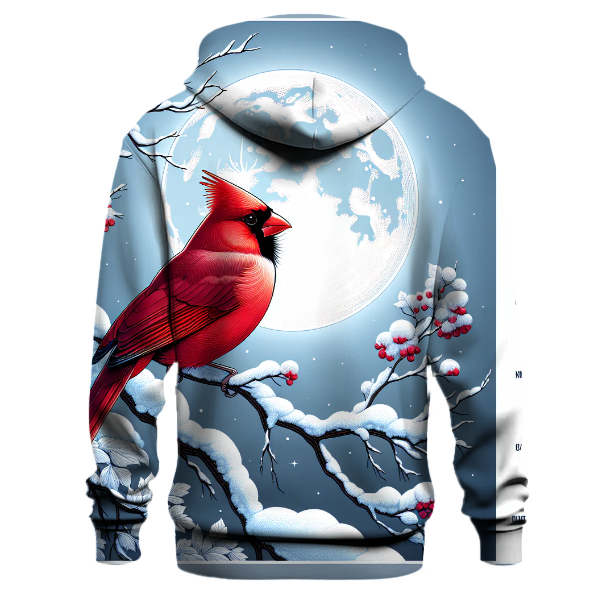 Midnight Cardinal Winter Scene Hoodie