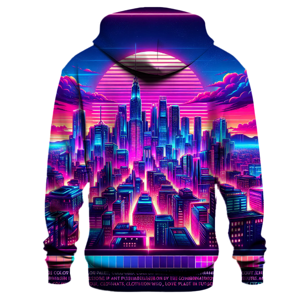 Vibrant Synthwave City Hoodie
