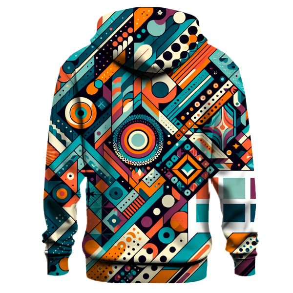 Vibrant 70s Geometric Shapes Hoodie