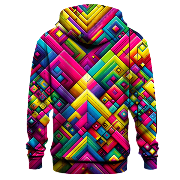 Retro Geometric Frenzy Hoodie