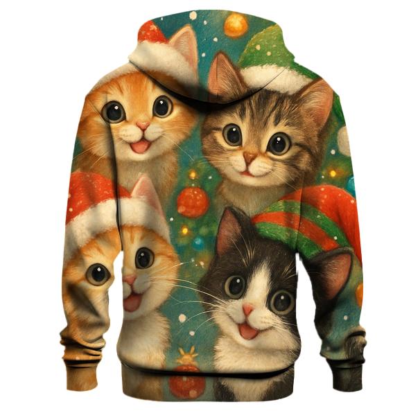 Cute Kittens with Christmas Hats Hoodie