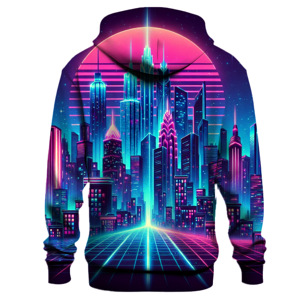 Neon Synth Cityscape Hoodie
