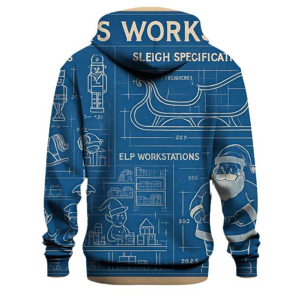Santas Workshop Blueprints Hoodie