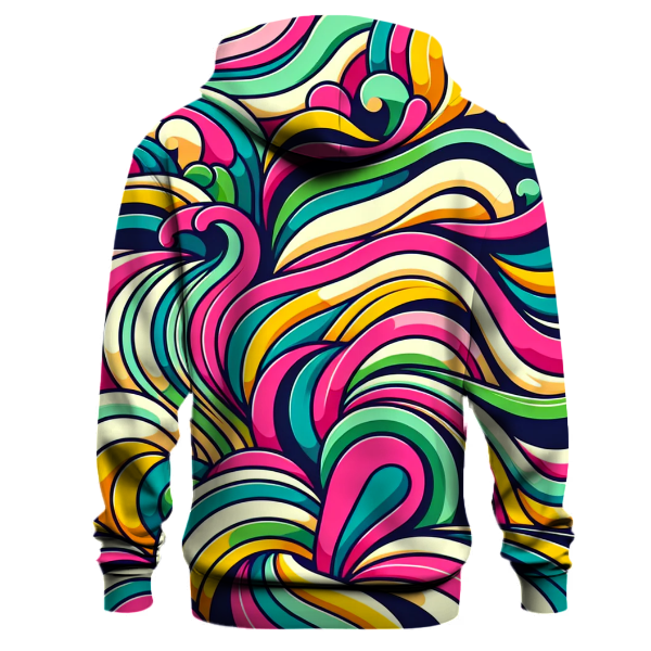 Funky Floral Waves Hoodie