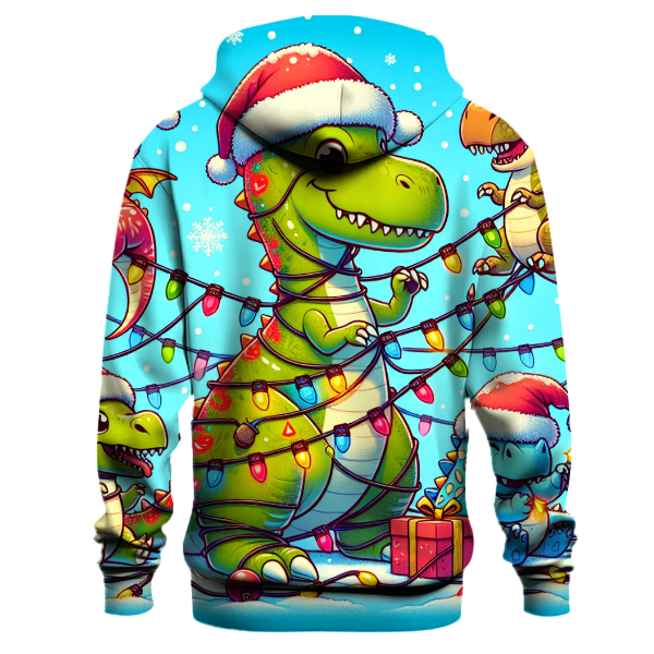 Playful Christmas Dinosaurs Hoodie