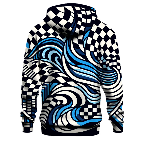 Groovy Checkered Waves Hoodie
