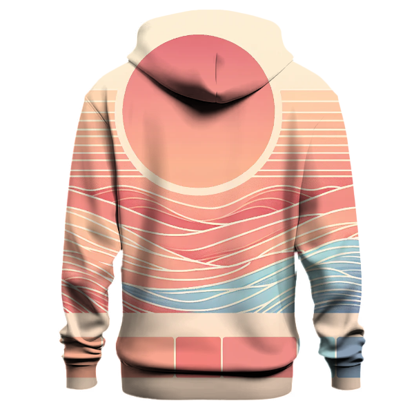 Coral Twilight Waves Hoodie