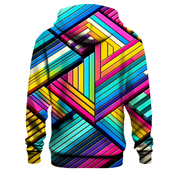Vibrant 80s Stripes Hoodie