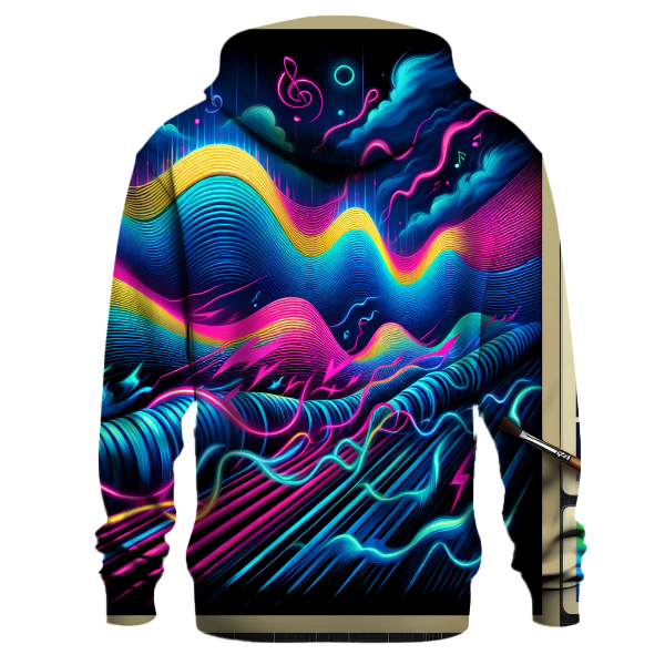Neon Echo Waves Hoodie