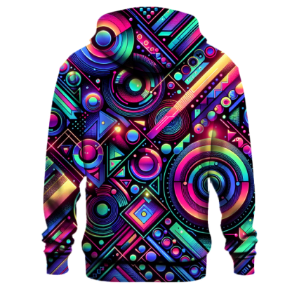 Geometric Neon Rhythm Hoodie